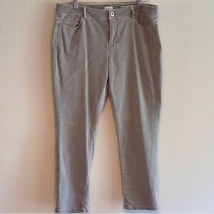 J. Jill Women's Cropped Jeans in Tan Size 14 Petite Slim Ankle